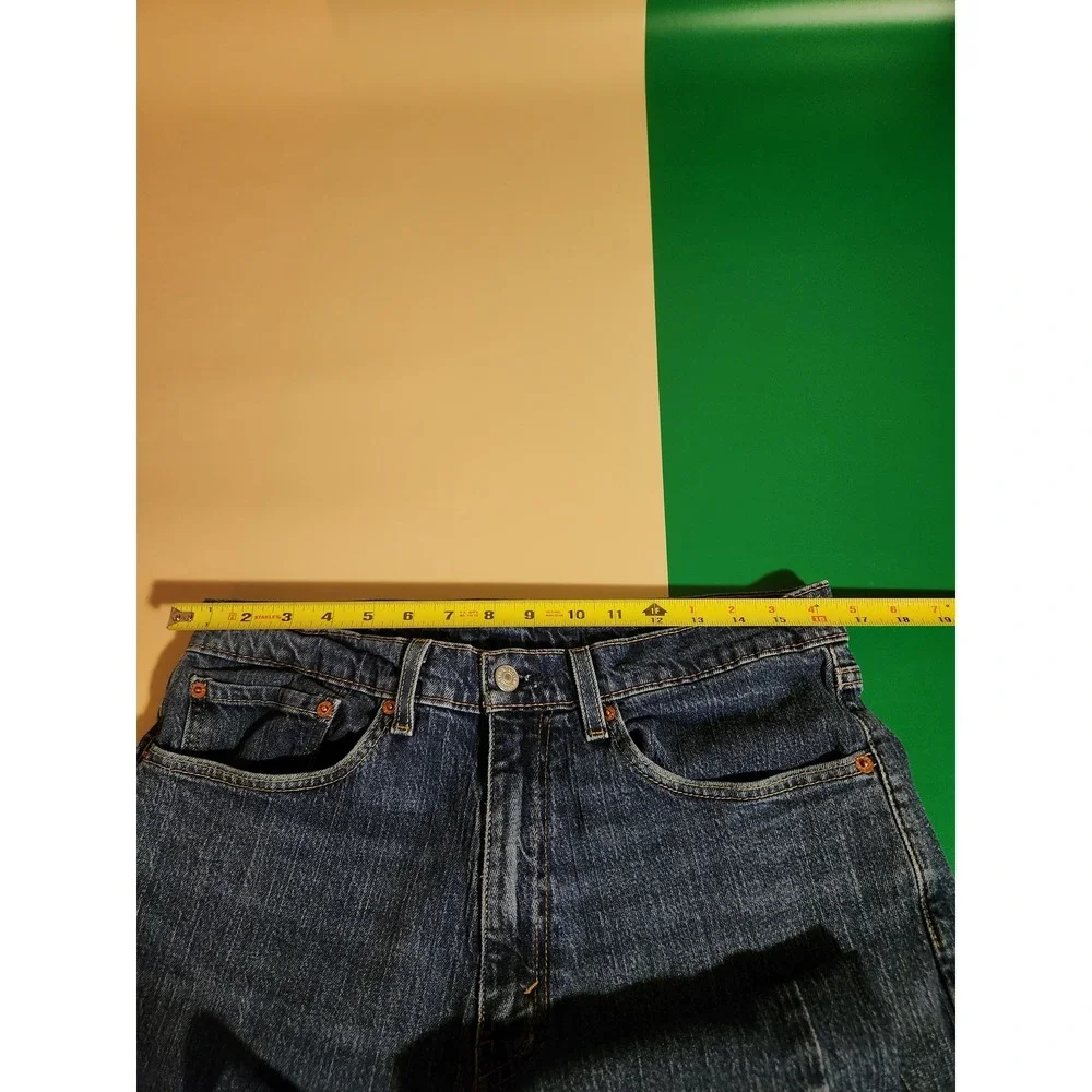 Levi's 505 Regular Fit Jeans Mens 34x34 Dark Wash Blue Straight Leg Denim